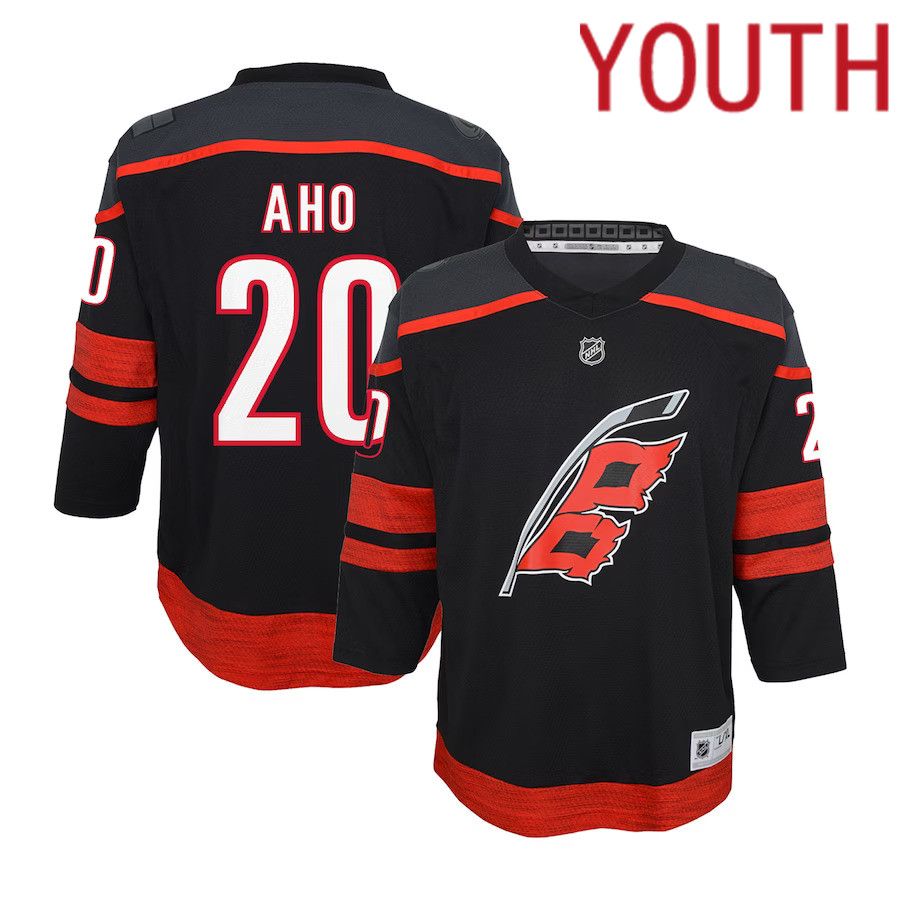 Youth Carolina Hurricanes #20 Sebastian Aho Black Home Replica Player NHL Jersey->youth nhl jersey->Youth Jersey